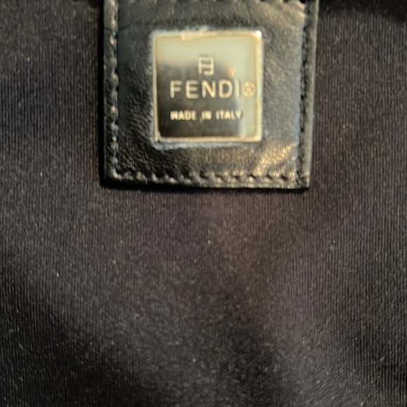FENDI Vintage Nylon Top Leather Handle Handbag Black - Picture 11 of 12